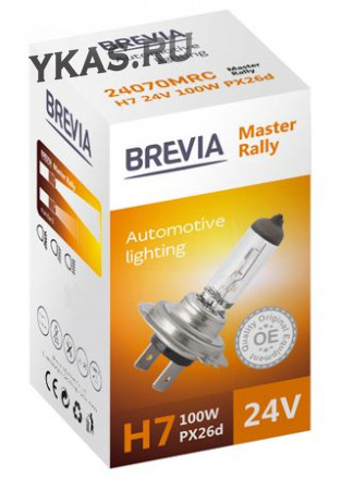 Автолампа BREVIA  24V  H7  100W PX26d Master Rally CP (карт.1шт)