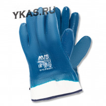 Перчатки нитриловые полный облив МБС (синие, краги)