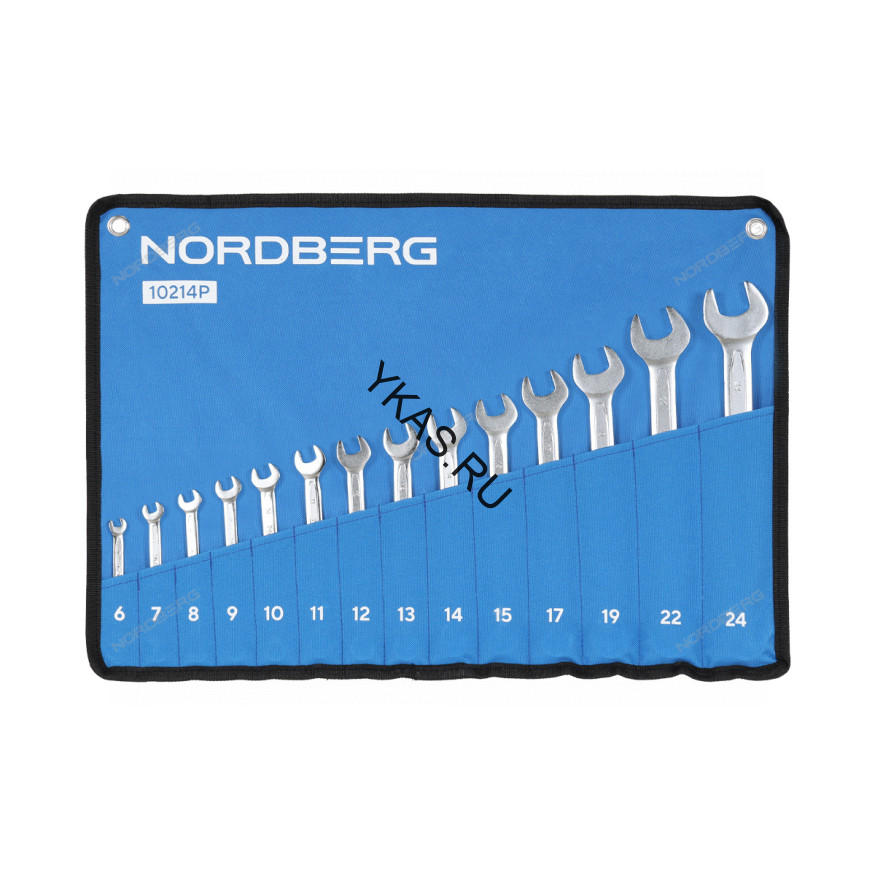 Набор ключей комбинированных NORDBERG на полотне (14 предметов)
