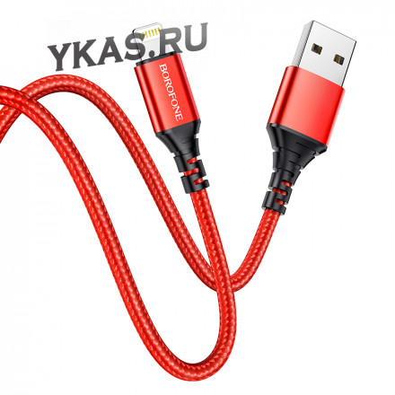 Кабель Borofone  USB - lightning  (1м)  красный BX54