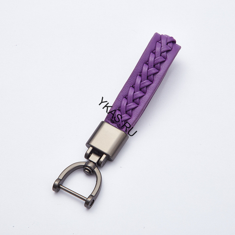 Брелок кожаный  (держатель ключей) фиолетовый