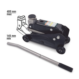 Домкрат подкатной гидравл.  2т чемод. 9,5 кг AVS (h min 145мм - h max 400мм)