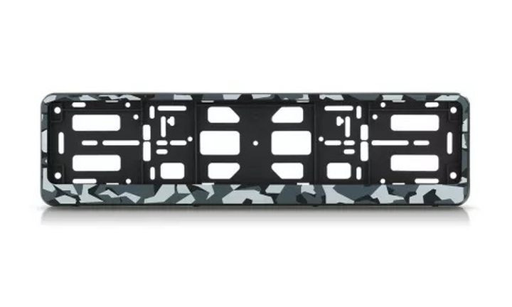 Рамка номера пластик  Камуфляж серый