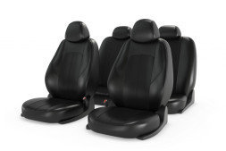 Чехлы  «RANGER LEATHER», черный/черный/черная отстрочка  (Экокожа)