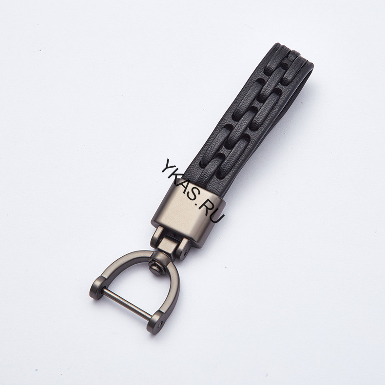 Брелок кожаный  (держатель ключей) черный