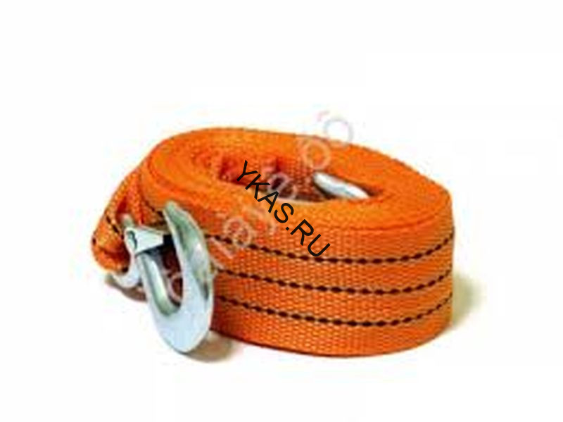 Трос буксировочный  "M5" 12 т,  6м, шириной 65мм с крюками в сумке