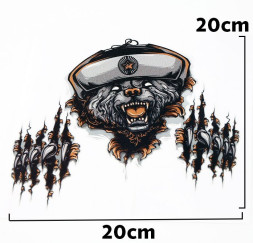 Наклейка "медведь зомби"  20x20см. Черная