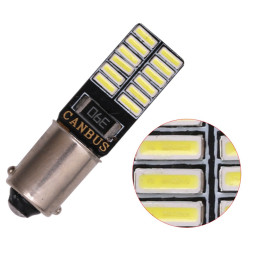 SOLAR Свет-од 12V T8.5 24 SMD 4014 W5W BA9s белый (с обманкой)