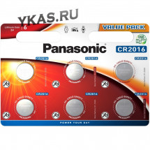 Батарейки Panasonic   круглые CR2016 цена за 6шт.