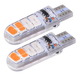 SOLAR Свет-од 12V T10 8 SMD 5630 W5W W2.1x9.5d белый-синий (мигающий)