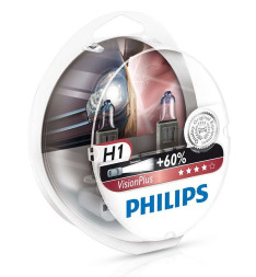 Автолампа Philips 12V H1 55W P14,5s VisionPlus +60% (к-т 2 шт)