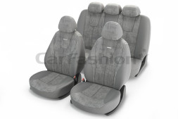 Чехлы  «RECORD»  Св.Серый/Св.Серый/Св.Серый  (Алькантара +.трикотаж)