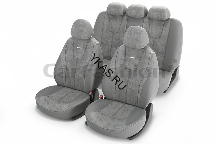 Чехлы  «RECORD»  Св.Серый/Св.Серый/Св.Серый  (Алькантара +.трикотаж)