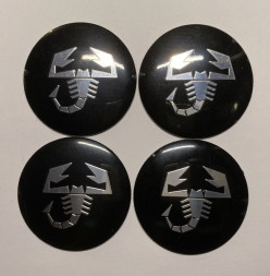 Этикетки на диски (метал)  диам. 56,5мм.  "скорпион" черный  (4 шт.)