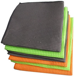 Полотенце вафельное №5 400гр.м для протирки стекол 40х40см серый