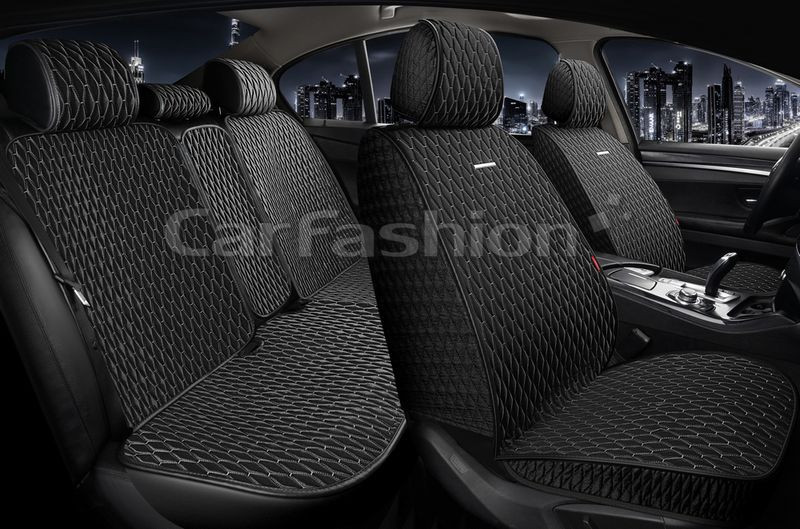 Комплект Накидок   «ICEBERG PLUS» Черный/Черный/Т.серый  ("холодок", искусственный шёлк)