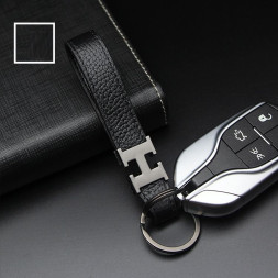 Брелок кожаный (держатель ключей) HERMES черный