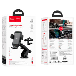 Держатель телефона HOCO на торпеду/ стекло с беспроводной зарядкой 15W Черный