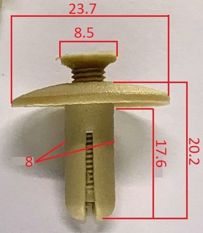 Клипсы  В=20,2 / Ш=23,7 мм.  (цена за упак. 10шт.)
