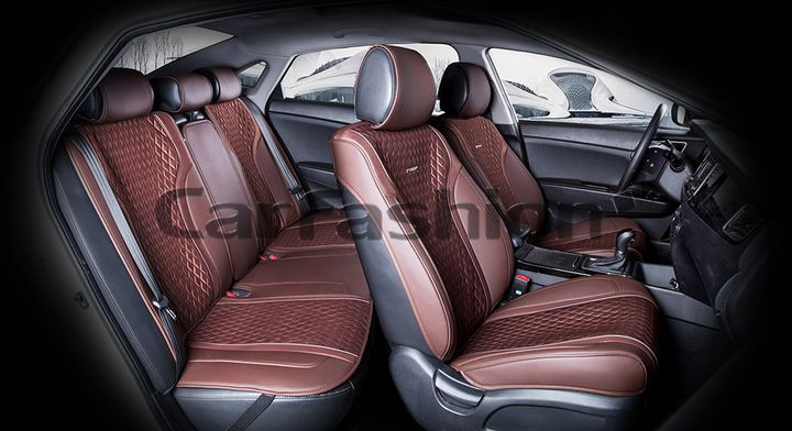 Комплект Накидок  «ELEMENT PLUS»  Кофе/Кофе/Кофе  (экокожа/полиэстер)