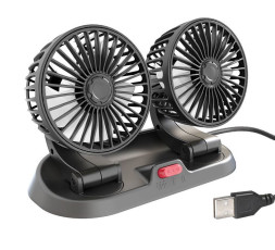 Вентилятор двойной , вращается 720° ,USB 12-24V,  3m скотч