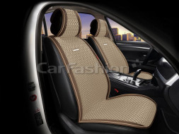 Накидки Фронт   «BREEZE FRONT»  Бежевый/Коричневый/Бежевый  (искусственный шёлк/экокожа)