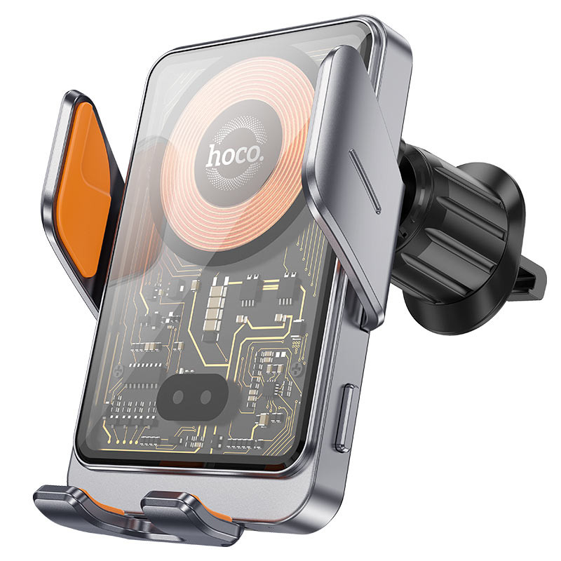Держатель телефона HOCO  раздвижной с беспроводной зарядкой 15w  Черный HW7