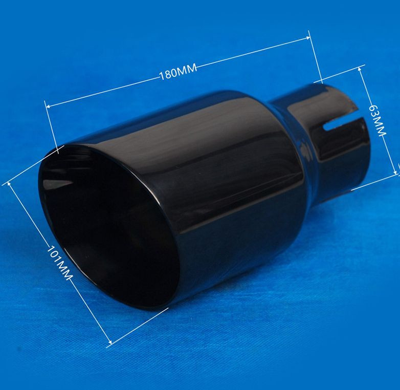 Насадка на глушитель "Carlife" (d 63мм) ширина 101мм длина 180мм, черный
