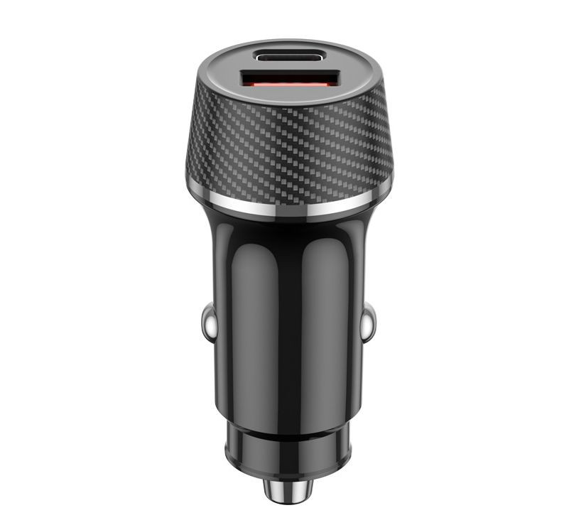 АЗУ  Carlife  1USB + 1USB TYPE-C  QC3.0 (12/24V - PD20W, 5V/3A)  черный