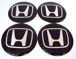 Этикетки на диски (заглушка) 65мм "HONDA" 4шт. Черный
