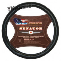 Оплетка на руль   SENATOR  Vermont - XL, Чёрный (кожа)