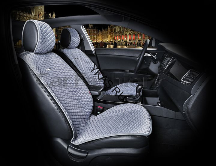 Накидки Фронт  «PALERMO»  Тёмн.Серый/Синий (капрон/экокожа)