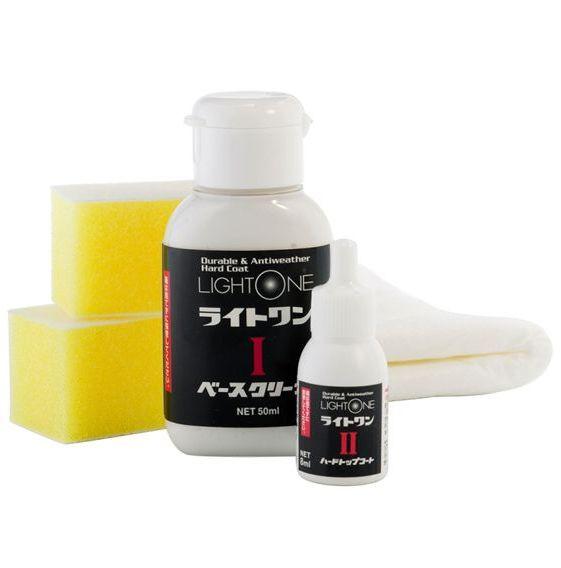 Soft99  Покрытие для фар Light One, 50+8мл.  (удаляет царапины и повреждённый жёлтый слой пластика)