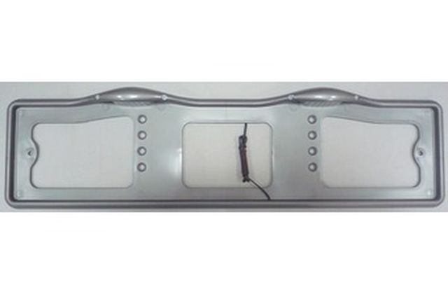 Рамка номера пластик с верхней подсветкой  СЕРАЯ