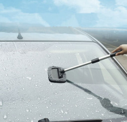 Щетка для мойки  лобового стекла телескоп 32-46см Carlife   (15х10см) серый