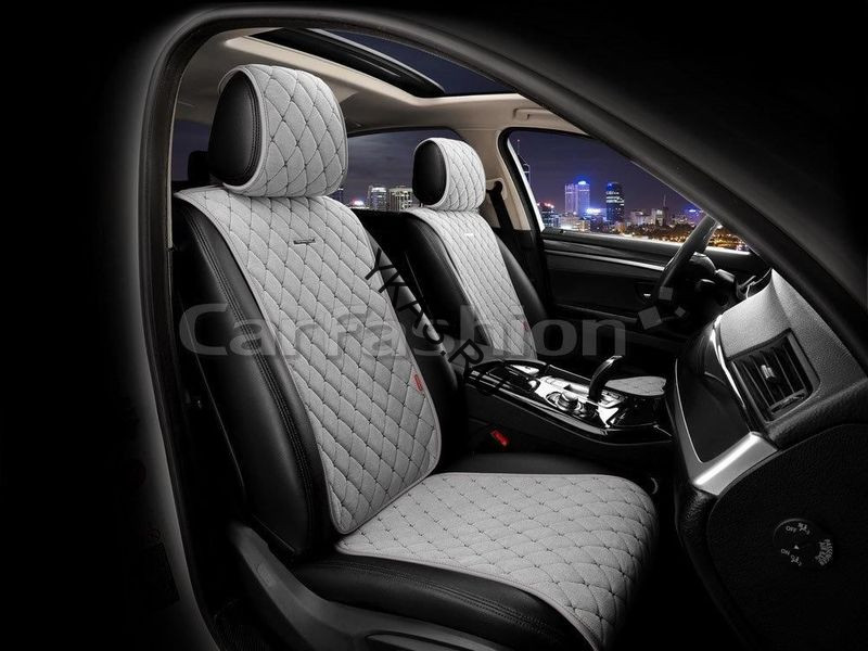 Накидки Фронт  «BULLET»  Серый/Серый/Серый  (велюр класса люкс) 2шт.