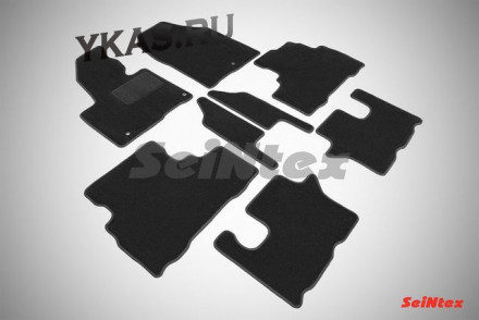 Коврики текстильн. KIA Sorento Prime (3 ряда) с 2015г- /компл.8шт./осн.резин./ LUX