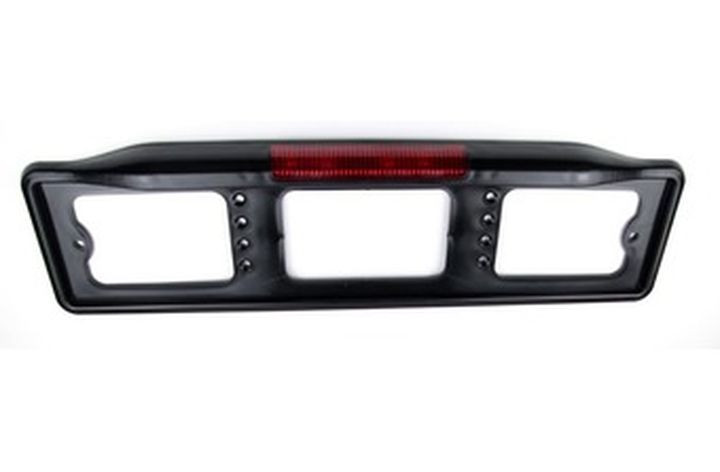 Рамка номера пластик с верхней подсветкой и автостопом  Черная