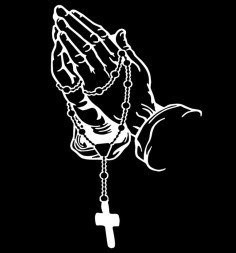 Наклейка "Молитва" 8x12см. Белый