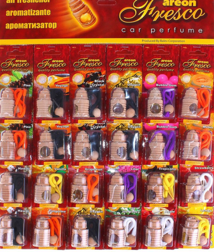 Осв.возд. Areon FRESCO "бутылочка в дереве" MIX (цена за лист 24шт)