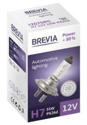 Автолампа BREVIA 12V H15 15/55W PGJ23t-1 Power +30% CP (карт.1шт)
