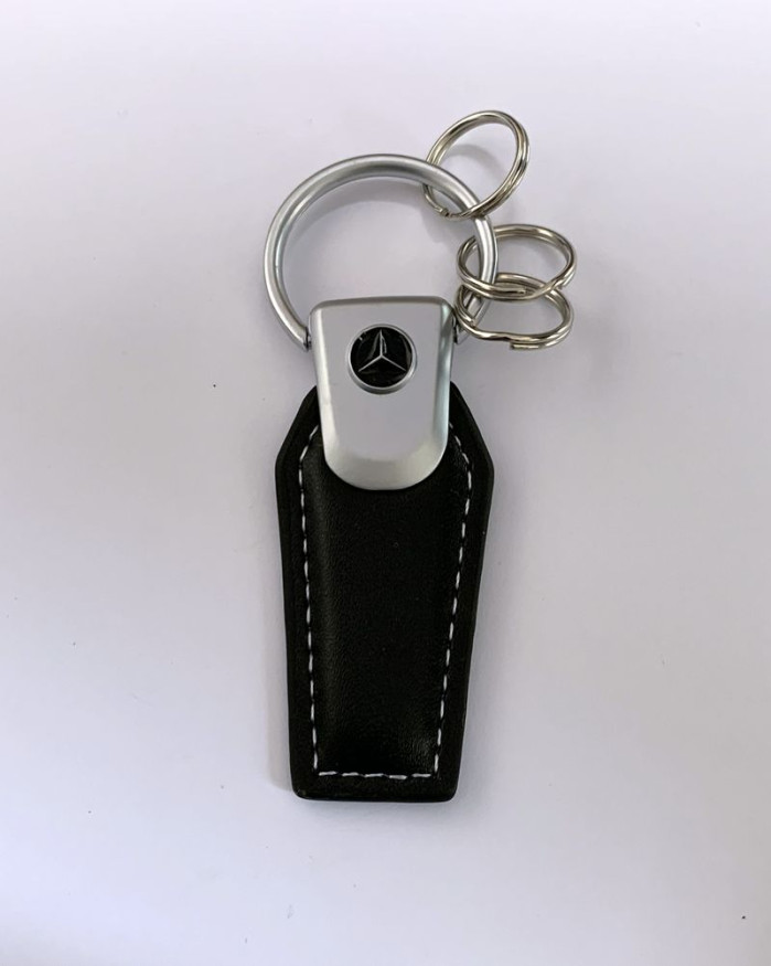 Брелок кожа  трапеция  MERCEDES  Черный