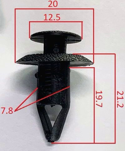 Клипсы  В=21,2 / Ш=20 мм.  (цена за упак. 10шт.)