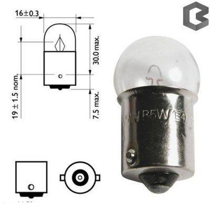 Лампа OSRAM 12V     R10W  BA15s  (упак.10шт)