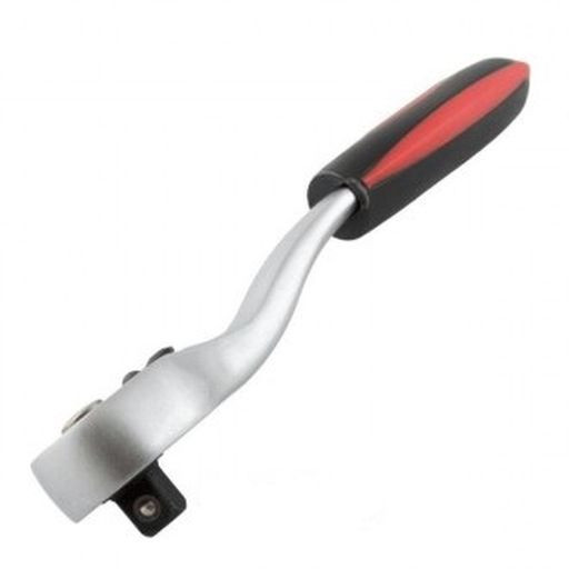 М5. Трещотка 1/4" 72зуба, изогн. пласт. ручка