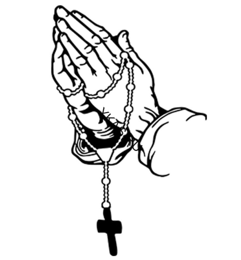 Наклейка "Молитва"  8x12см. Черный