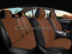 Комплект Накидок  «MONACO FULL PLUS»  Чёрный/Коричневый/Коричневый  (велюр премиум класса/экокожа)