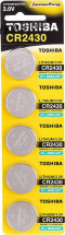 Батарейки Toshiba   круглые CR2430 цена за 5шт.