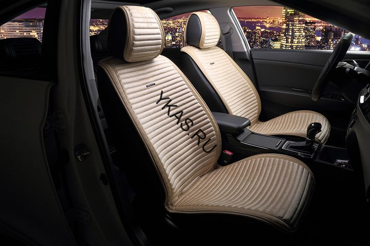 Накидки Фронт  «MONACO»  Бежевый/Бежевый/Бежевый  (велюр премиум класса/экокожа)