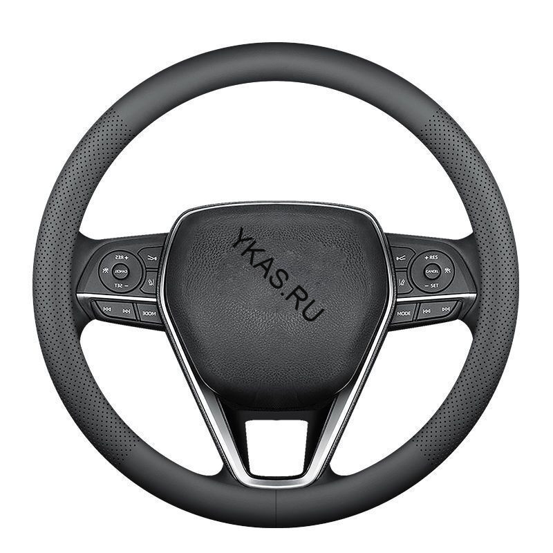 Оплетка на руль   Carlife  "RoadOne" М,  Чёрный/Чёрный гладкая кожа с перфорацией